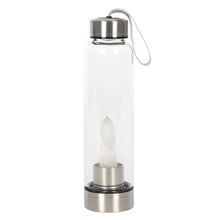 Load image into Gallery viewer, Clear Quartz Energising Glass Water Bottle