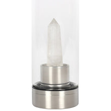 Load image into Gallery viewer, Clear Quartz Energising Glass Water Bottle