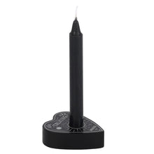 Load image into Gallery viewer, Talking Board Spell Candle Holder.  This candle holder is perfectly sized for holding our single spell candle whilst it burns during casting.   Meaaures 1.5cm x 4cm x 5.5cm.