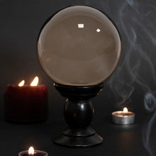 Load image into Gallery viewer, Large Smoke Grey Crystal Ball on Stand