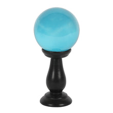 Load image into Gallery viewer, Small Teal Crystal Ball on Stand
