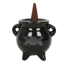 Load image into Gallery viewer, Triple Moon Cauldron Ceramic Holder