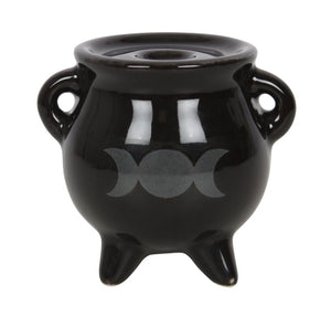 Triple Moon Cauldron Ceramic Holder